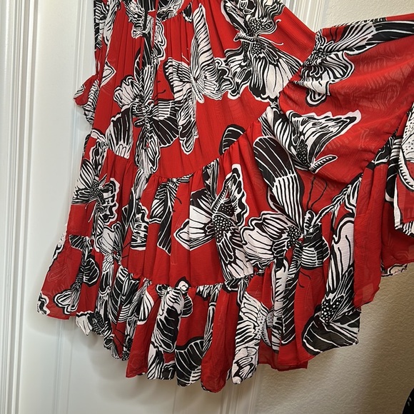 Women’s Autumn Adeigbo Fleur Butterfly red Dress Sz 6 Free People look - Picture 9 of 16